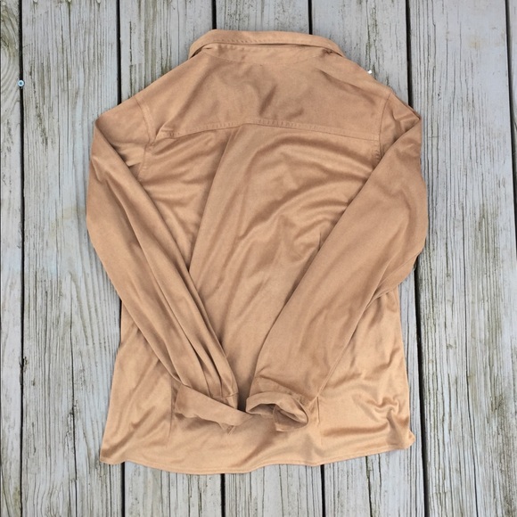 Soft Faux-Suede Button-Down - Picture 2 of 6